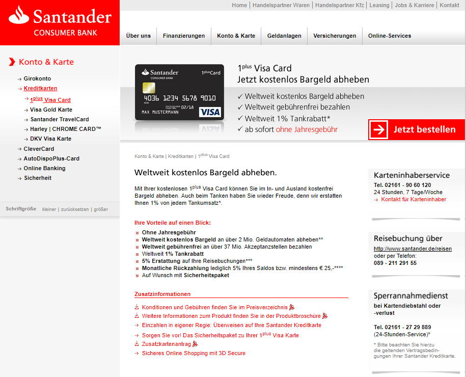 Santander 1plus Kredit Card