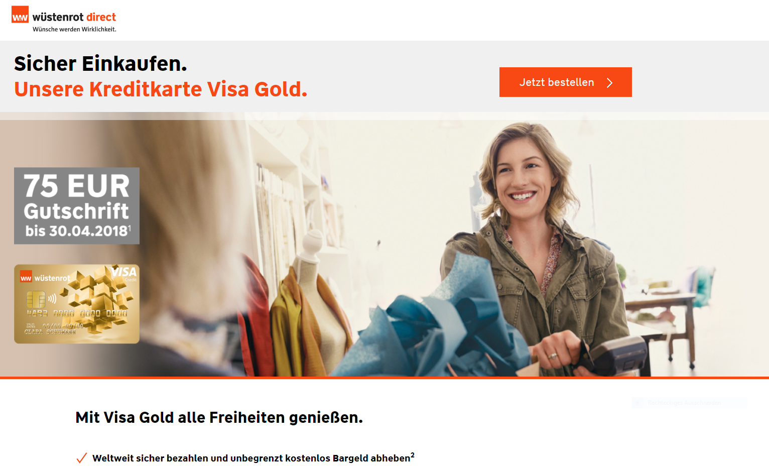 Wüstenrot & Württembergische Visa Gold Kreditcard
