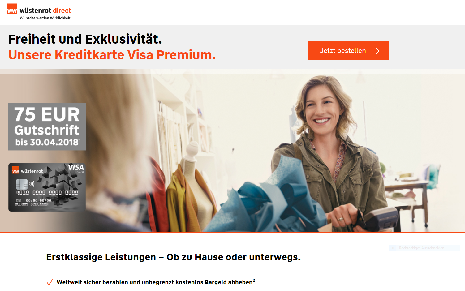 Wüstenrot & Württembergische Visa Premium Kreditcard